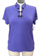 Jamie Sadock Purple Textured Women's Short Sleeve Top Size L-1