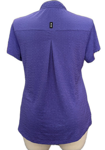 Jamie Sadock Purple Textured Women's Short Sleeve Top Size L - 0