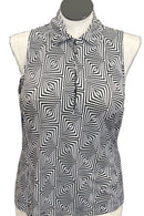 Sport Haley Black & White Geometric Print Sleeveless Golf Top Size XL-1