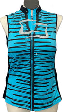 Jamie Sadock Blue & Black Patterned Women's Sleeveless Golf Top Size L-1