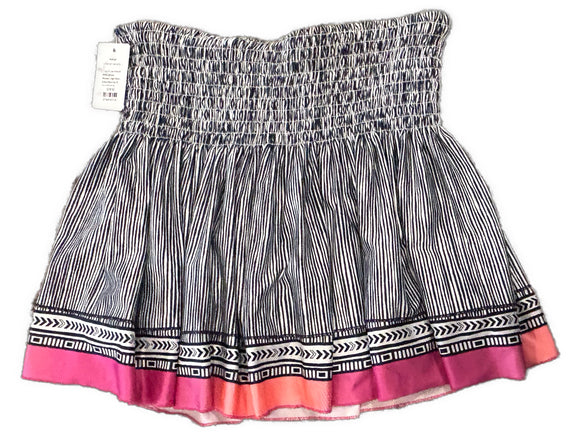 Lucky in Love Navy & White Striped Women's High Waist 15.5” Skort Size XL