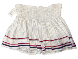 Lucky in Love White & Navy Striped Women's High Waist 15.5” Skort Size XL