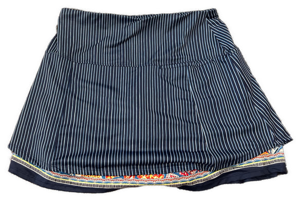 Lucky in Love Navy & White Striped Women's 16.5” Golf Skort Size XL