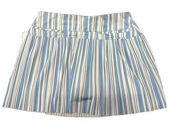 Lucky in Love Light Blue White & Navy Striped Micro Pleat 17” Skort Size XL