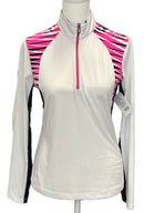 Tail White Label Women's White Golf Pullover w/Black & Pink Accents Size XS-1