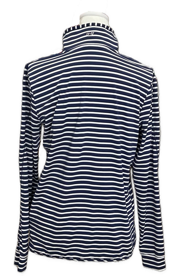 Vineyard Vines Navy & White Striped Women's Golf Pullover Size S MSP$118