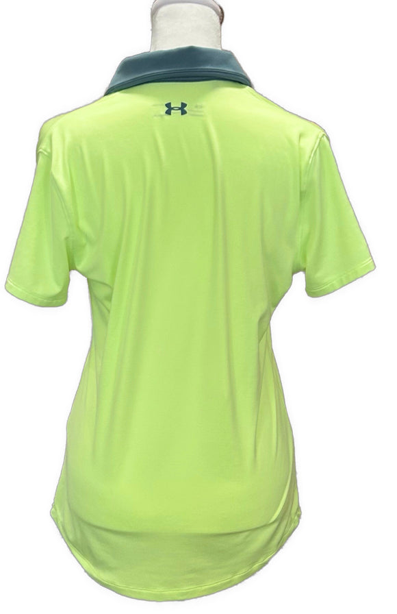 Under Armour Neon Yellow Women's Short Sleeve Golf Top Size S