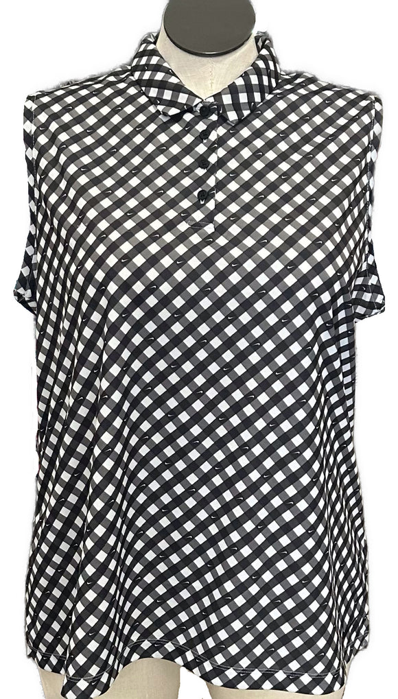 Nike Black & White Print Women's Sleeveless Golf Top Size XXL