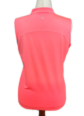 Tail Activewear Women's Coral Sleeveless Snap Golf Top Size L - 0