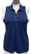 EP New York Navy Sleeveless Golf Top w/White Outlining Size XL-1