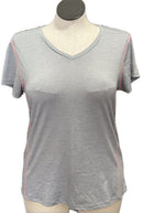 RBX Gray Striped Women's T-shirt Size XL-1