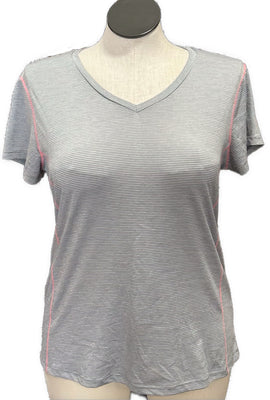 RBX Gray Striped Women's T-shirt Size XL