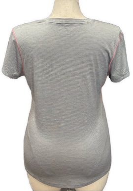 RBX Gray Striped Women's T-shirt Size XL - 0