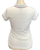 Adidas Women's White Short Sleeve Golf Top w/Maroon Outlining Size M-2
