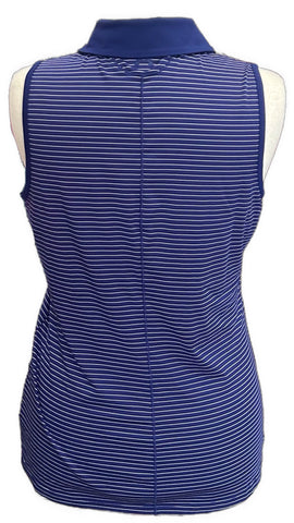 Under Armour Violet & White Striped Sleeveless Golf Top Size L - 0