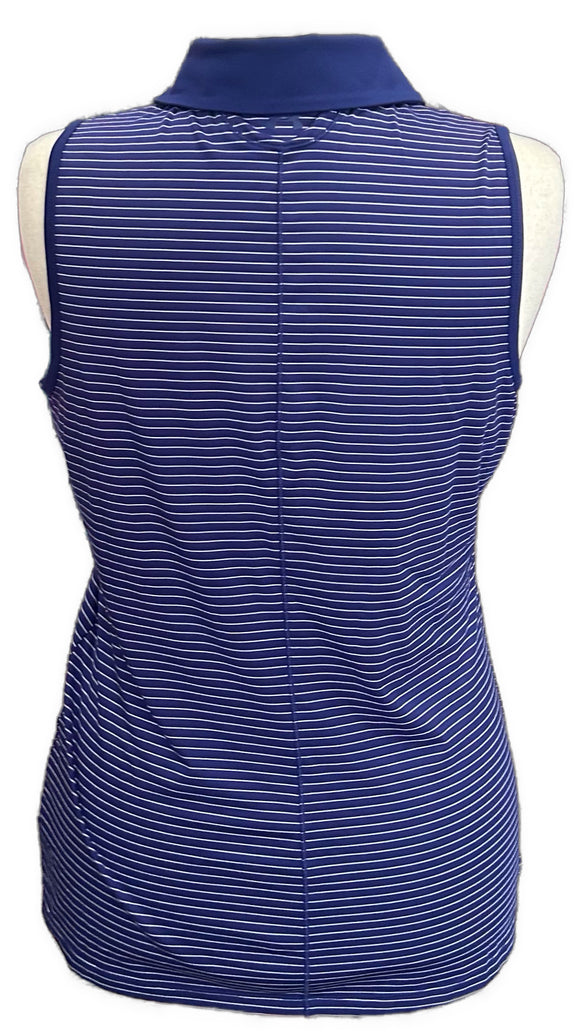 Under Armour Violet & White Striped Sleeveless Golf Top Size L
