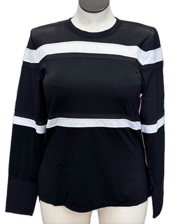New Tail Activewear Black Long Sleeve Top w/Mesh Inserts Size XL MSP$72