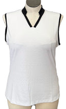 New Tail Activewear White Jacquard Sleeveless V-Neck Top Size XL MSP$90-1