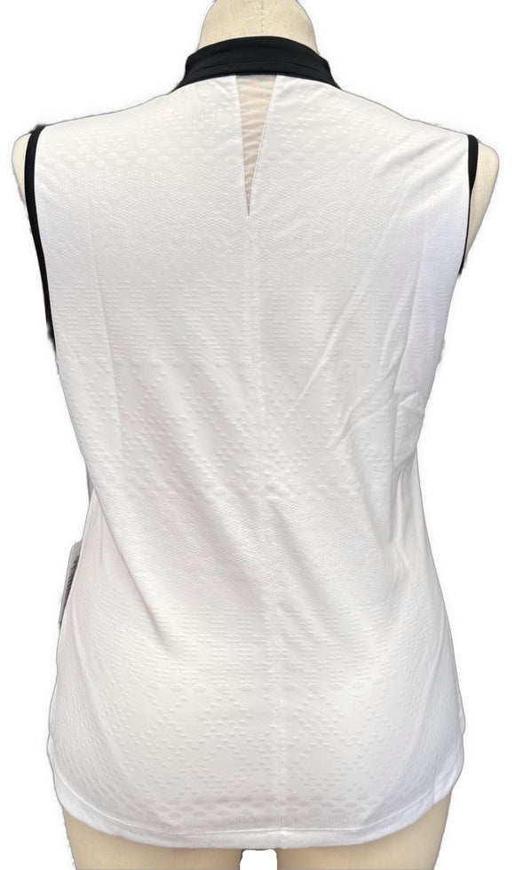 New Tail Activewear White Jacquard Sleeveless V-Neck Top Size XL MSP$90