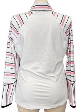 Fairway & Greene Women's White Pullover w/Striped Accents Size XL MSP$143 - 0