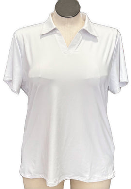 New Vidusou White Short Sleeve Golf Polo Size XL