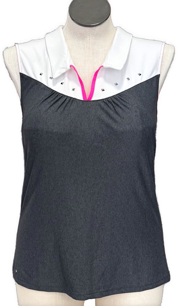 New Women's Swingdish Gray & White Sleeveless Golf Top Size XL MSP$85