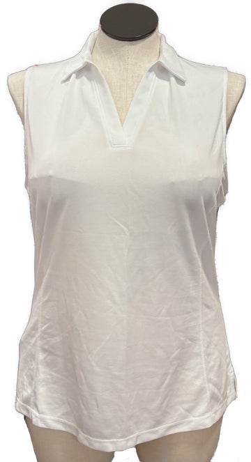 New PGA Tour Women's White Sleeveless Golf Polo Size XL - 0