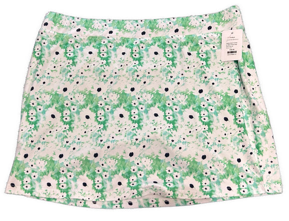 Pebble Beach Green & White Floral 18” Golf Skort Size XL