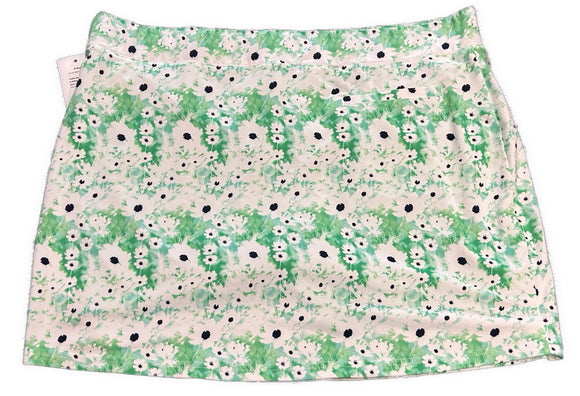 Pebble Beach Green & White Floral 18” Golf Skort Size XL