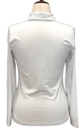 New Dunning Women's Long Sleeve White Tonal Golf Polo MSP$100 - 0