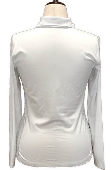 New Dunning Women's Long Sleeve White Tonal Golf Polo MSP$100 - 0