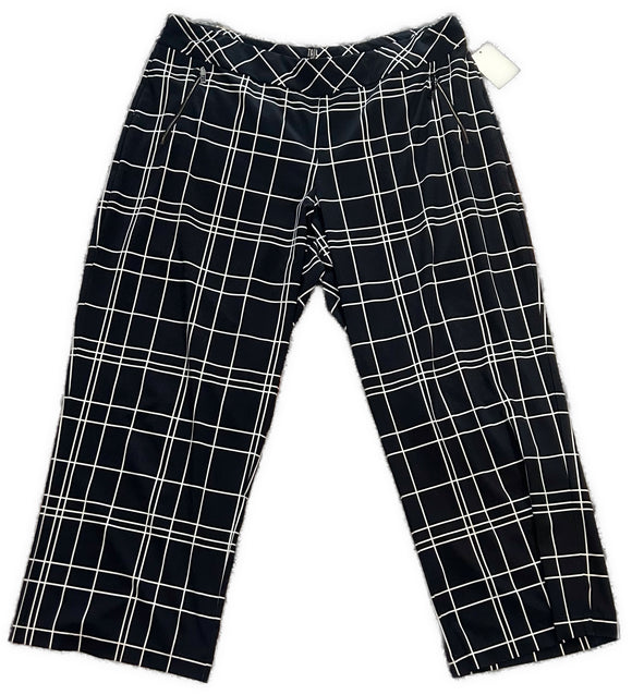 Tail Black White Grid Capri Pants Size 18