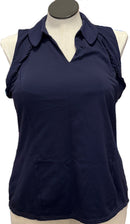 Lilly Pulitzer Luxletic Martina Navy Sleeveless Golf Polo Size XL MSP$88-1
