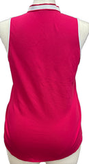 Belyn Key Magenta Pique Sleeveless Golf Top w/Logo Size L MSP$108-2