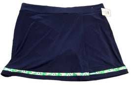 Pebble Beach Navy Golf Skort w/Green Floral Trim Size XL