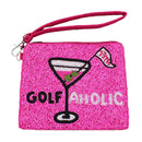 New Pink Golfaholic Beaddie Bag-1