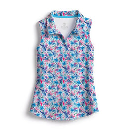 New Scales Women's Wild Flowers Sleeveless Golf Polo Size XS MSP$80