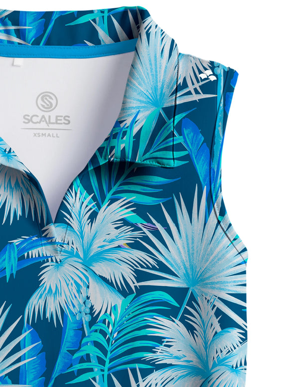 New Scales Women's Palm City Sleeveless Golf Polo Size S MSP$70
