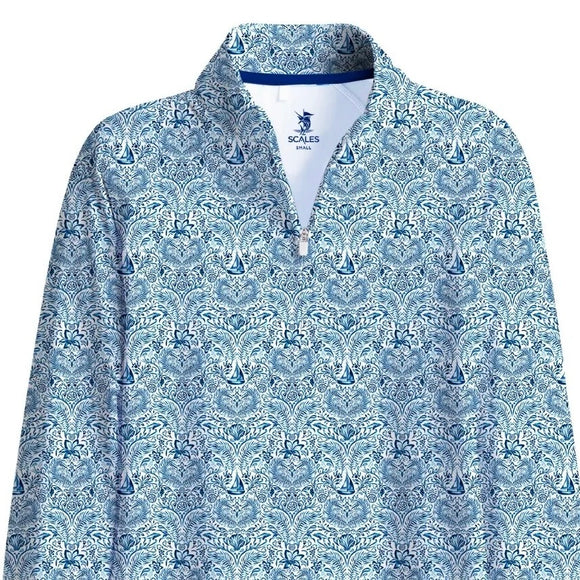 New Scales Women's Navy 12 Knots LS Quarter Zip Size S MSP$85