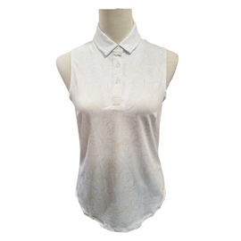 Buy white New Bad Birdie Women&#39;s Core Sleeveless Golf Polo- White Bloom