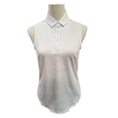 New Bad Birdie Women's Core Sleeveless Golf Polo- White Bloom-7