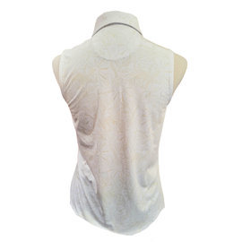 New Bad Birdie Women's Core Sleeveless Golf Polo- White Bloom - 0