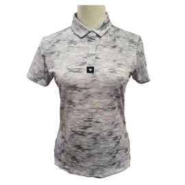 New Bad Birdie Women's Core Golf Polo - Undulated Fog- Thistle