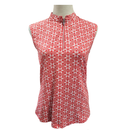 New Nivo Sport Red & White Lucetta Floral Sleeveless Polo Size S MSP$78-1