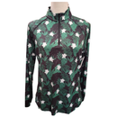 Puma 1/4 Zip Green/Black/White Foliage & Floral Pullover Size M MSP $65-4