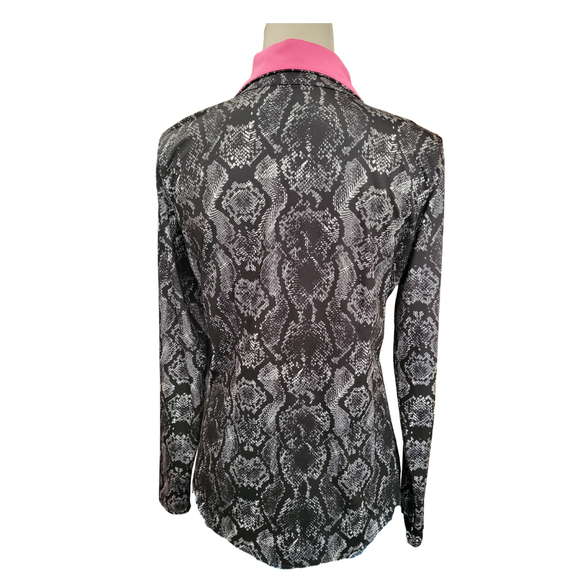 Women's Jofit Black Snakeskin Print Golf Pullover Size M MSP$96