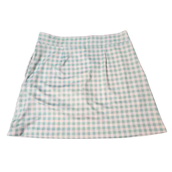 Bermuda Sands Green & White Check Print Golf Skort Size S MSP$85