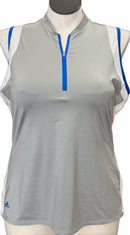 Adidas Gray & White Color Block Women's Sleeveless Golf Top Size XL-1
