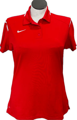 Nike Women's Red Short Sleeve Polo w/White Trim Size XL