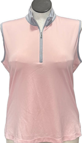 Monterey Club Pink & Gray Women's Sleeveless Golf Top Size XL